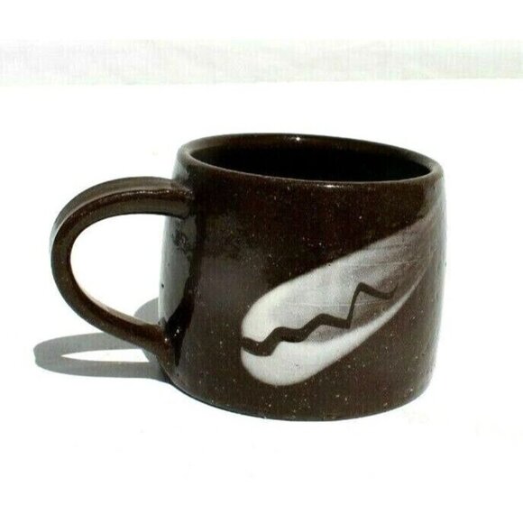 Vtg MCM CALIFORNIA CA Pottery CLAY - Brown Art Retro Hand Made Coffee Mug Cup - Picture 2 of 6